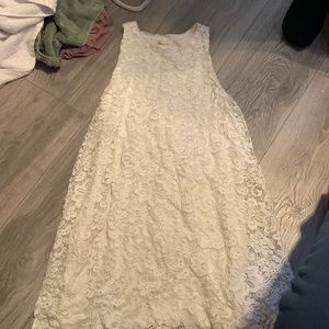 White flowy lace dress